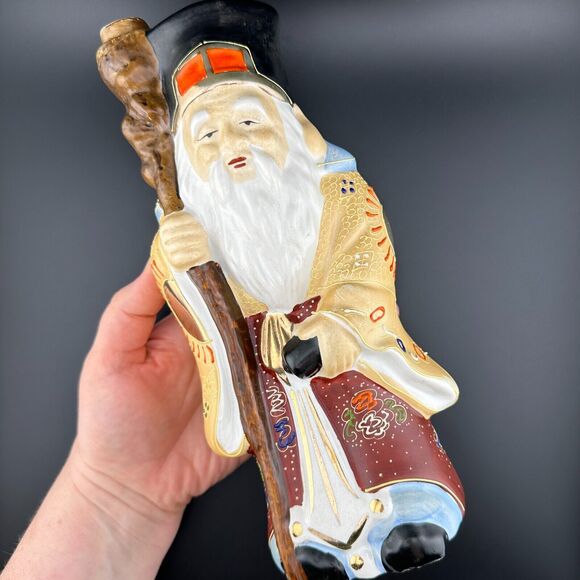 1960s Kamotsuru Sake Decanter Figurine Bottle Japan Good Luck God Statue 10" VTG - Picture 10 of 15